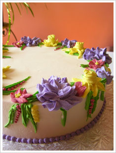 Birthday Flower Cake on Buttercream Flower Cake