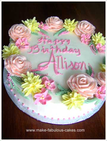 Adult Birthday Cakes on Make A Flower Birthday Cake