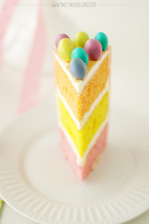 Easter Cake with Marshmallow Bunny
Tri-coloured cake
