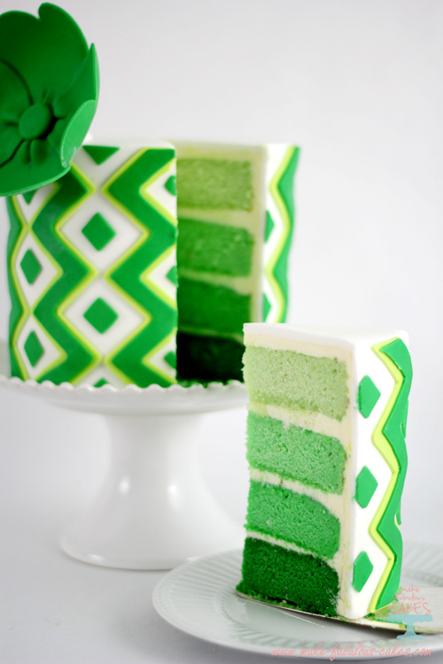 Ombre green Lime Cake