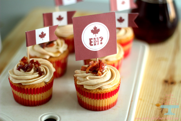 Maple Bacon Cupcakes Canada Day
