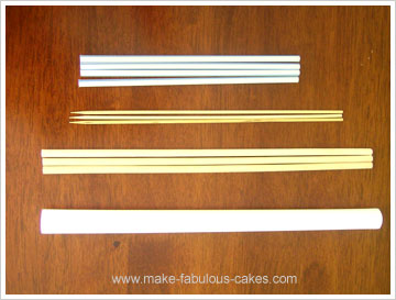 CAKE DOWELS 4 X 9" Long DOWELLING Rods Support Tiered Cakes Wedding Sugar-craft 