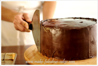 chocolate ganache on cake