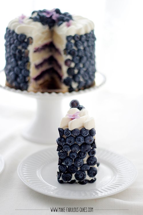 Blueberry Cream Cake slice