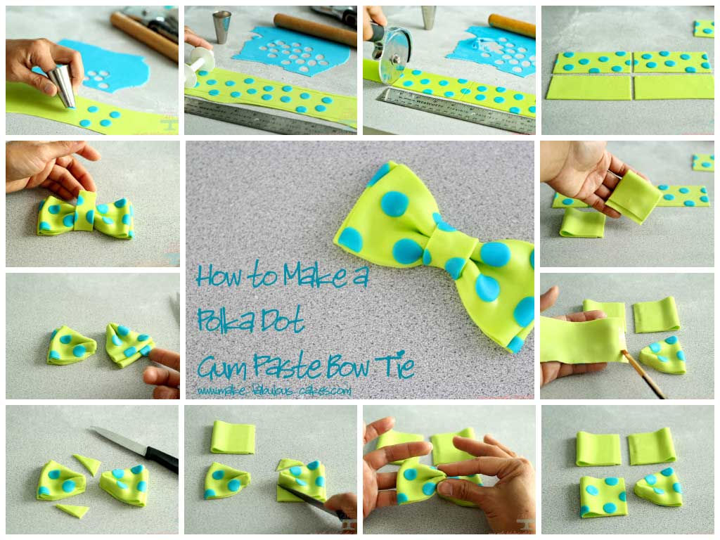 Polka Dot Gum Paste Bow Tutorial