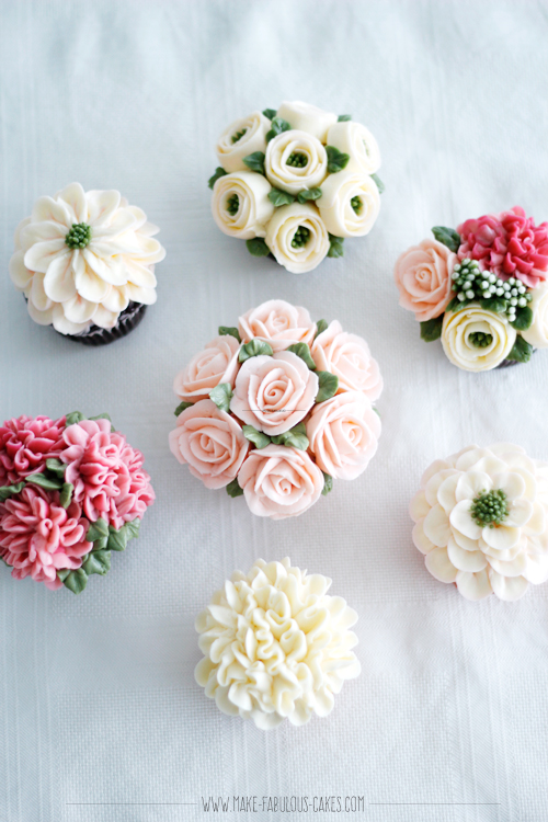 buttercream flowers on cupcakes