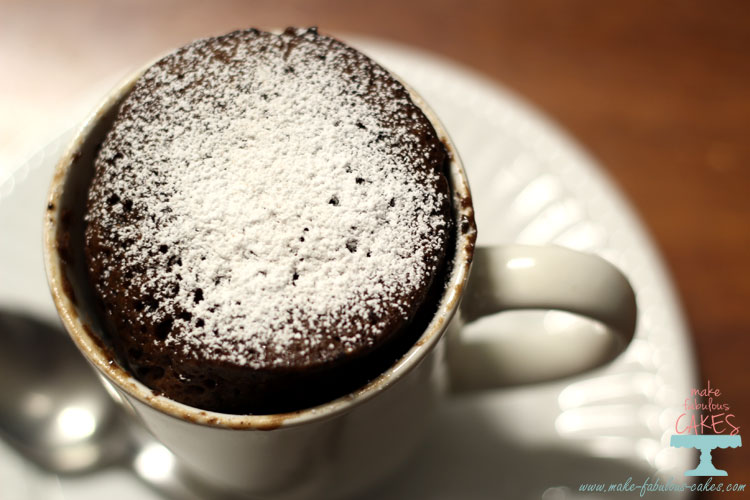 Chocolate cake in a mug