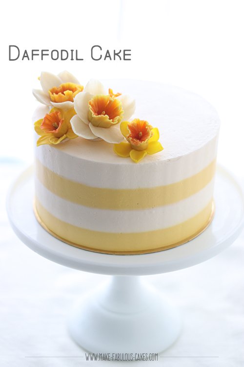 Daffodil Cake Recipe with bean paste daffodil flowers