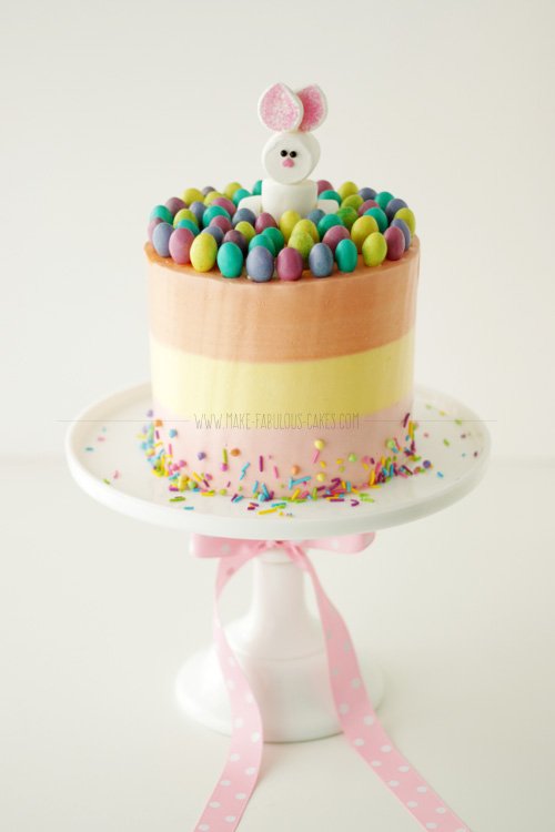 Easter Cake with Marshmallow Bunny