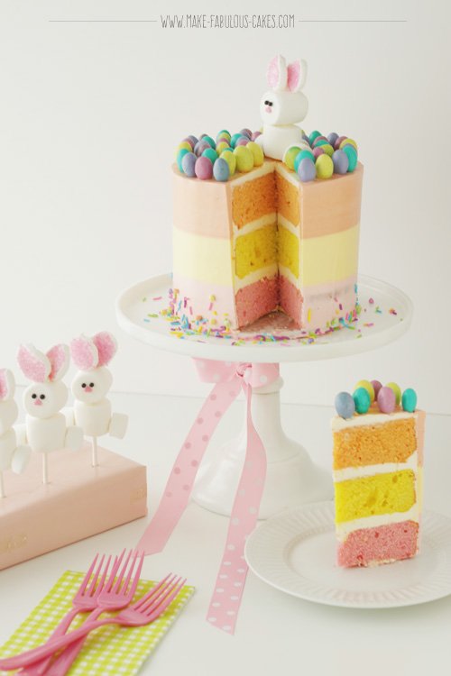 Easter Cake with Marshmallow Bunny