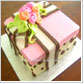 Floral gift box cake