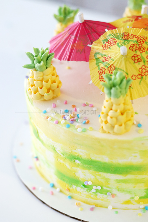 Piña Colada Cake 
with Buttercream Pineapples