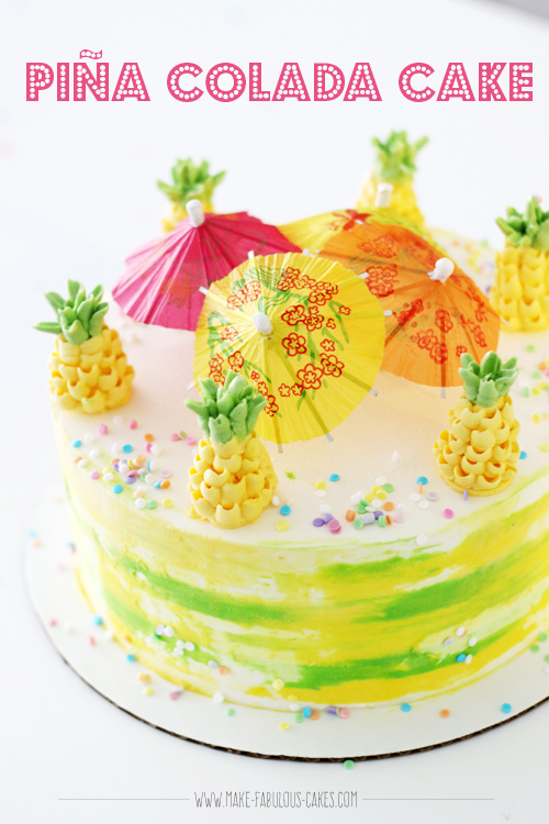 Piña Colada Cake 
with Buttercream Pineapples