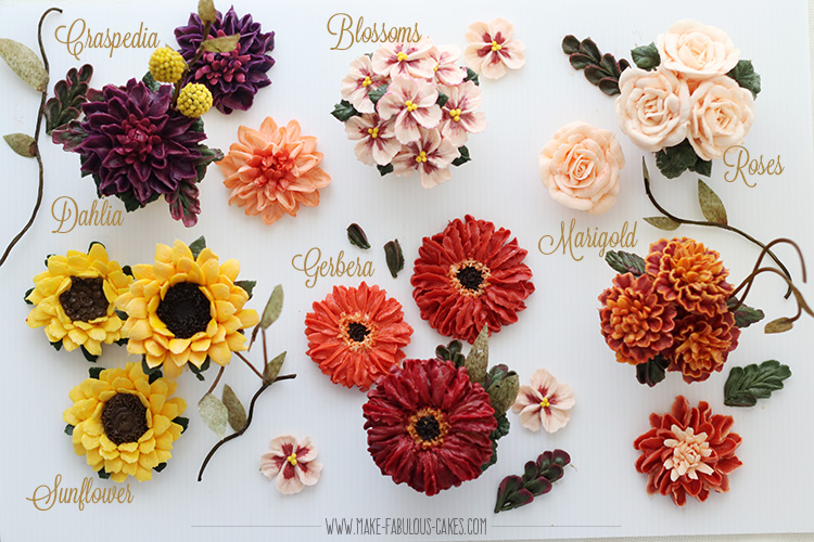 Fall buttercream flowers