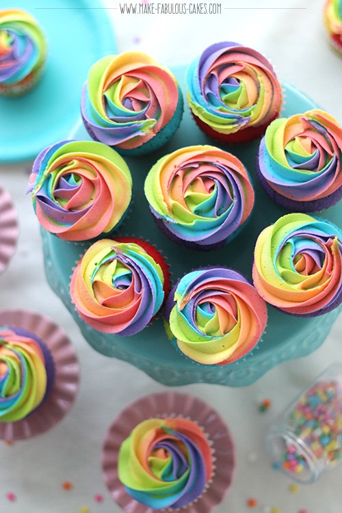 Rainbow cupcakes