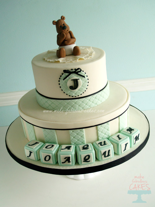 Baby Bow Baptism Cake