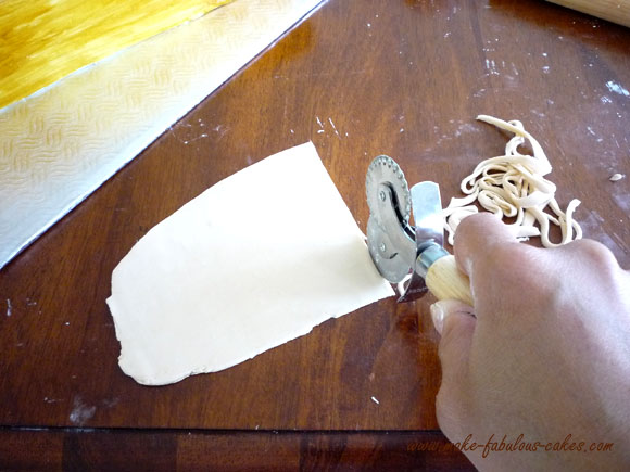 cut up fondant as fillers