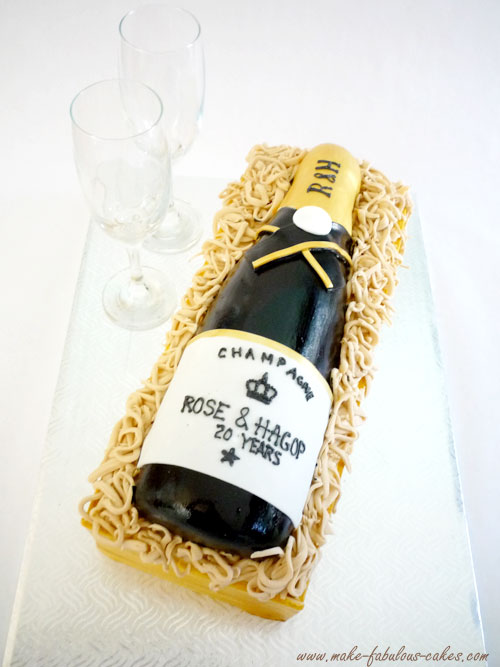 champagne bottle cake