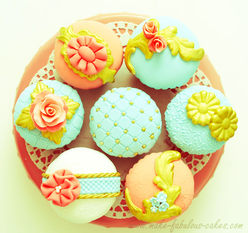 vintage couture cupcakes