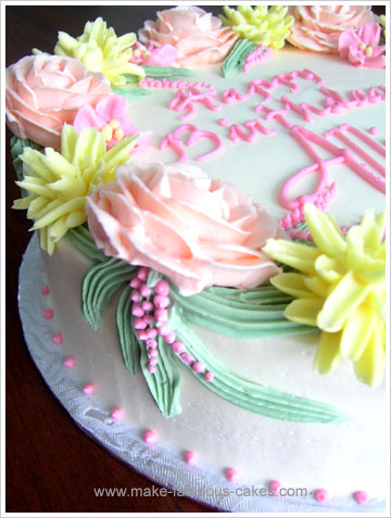 flower birthday cake detail