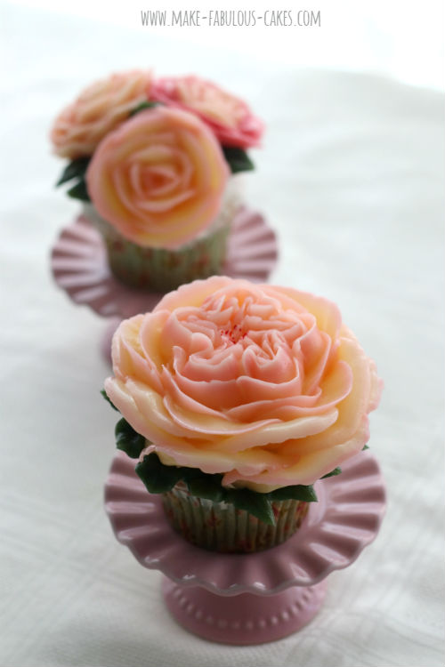 English Rose using the glossy buttercream