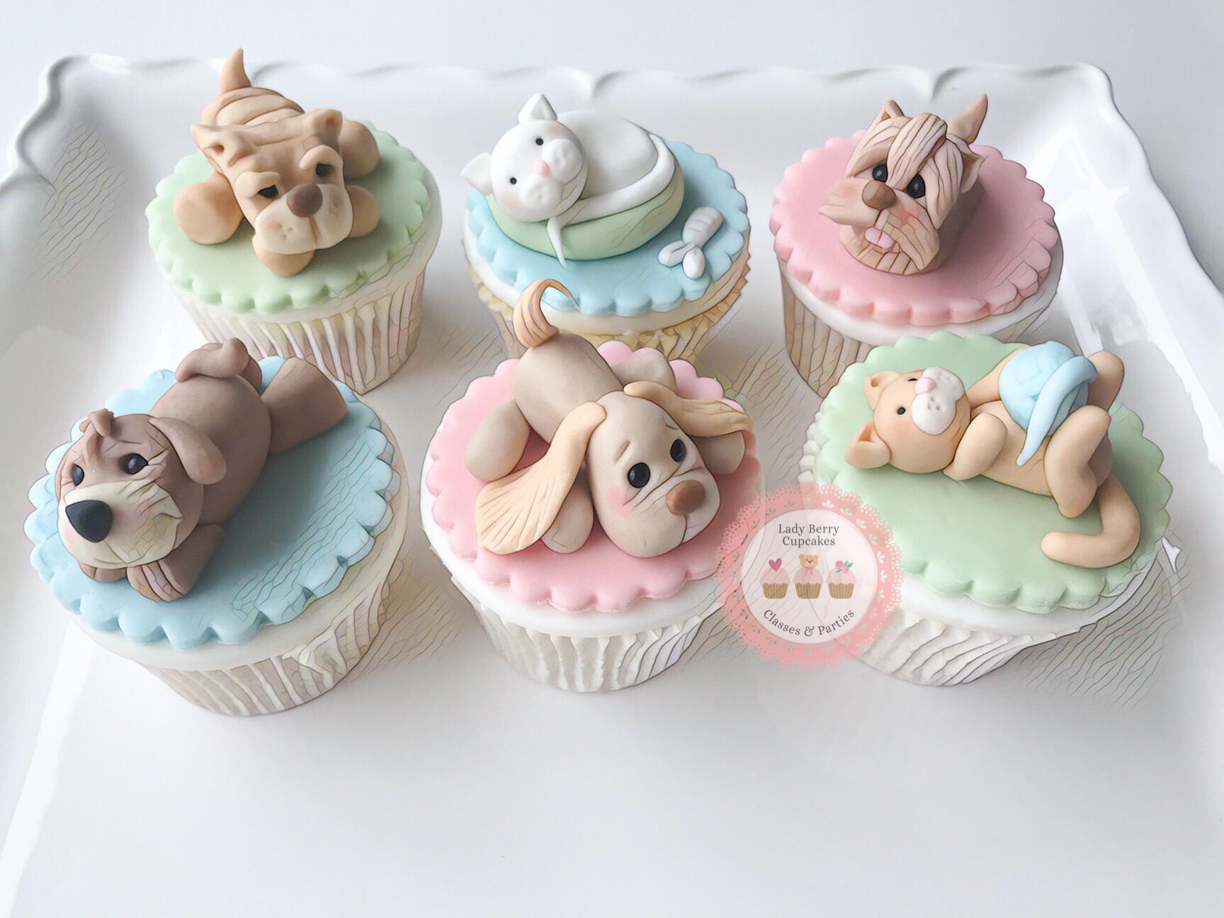 puppy cupcakes and kitty cupcakes