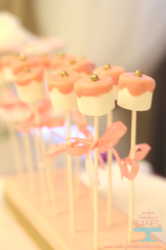 pink and gold marshmallow pops