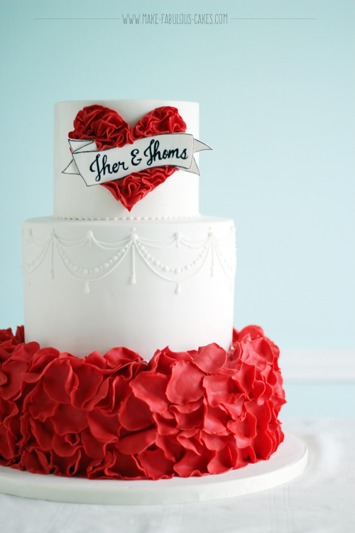 Red Vintage Wedding Cake