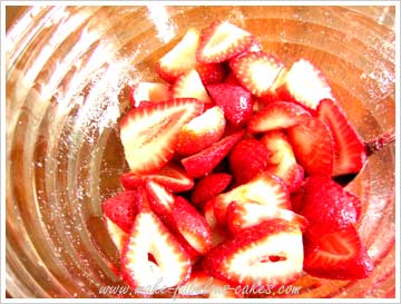 macerating the strawberries