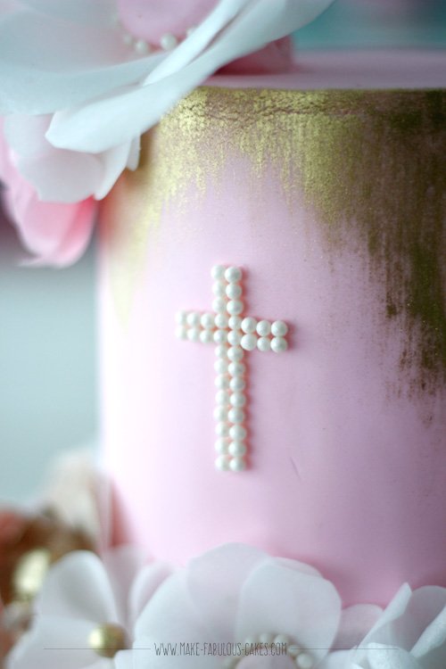 edible pearl beads cross