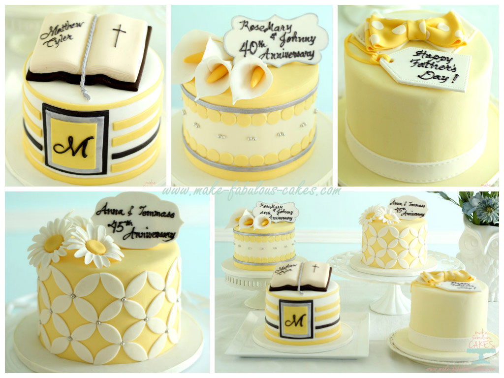 Yellow and Silver cakes